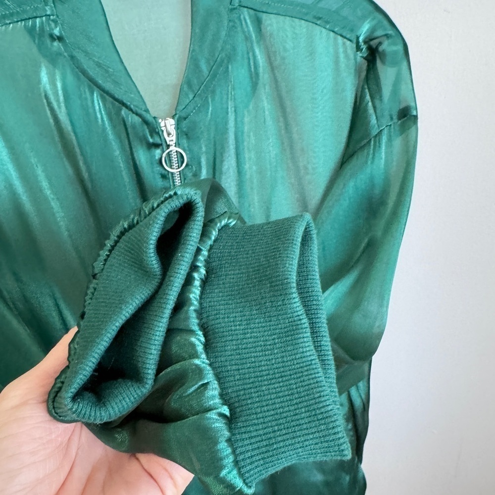 ZARA Green Sheer Zipper Jacket in XS - Picture 7 of 10